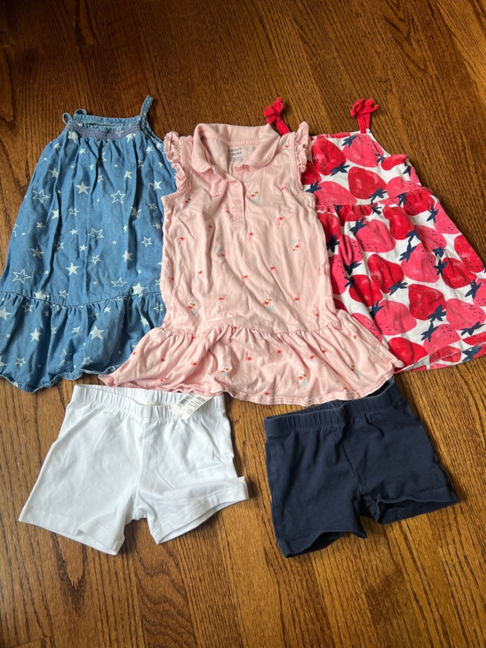 Carter's Girls Mixed Summer Dress & Shorts Set - Blue, Pink, Red, White, Navy